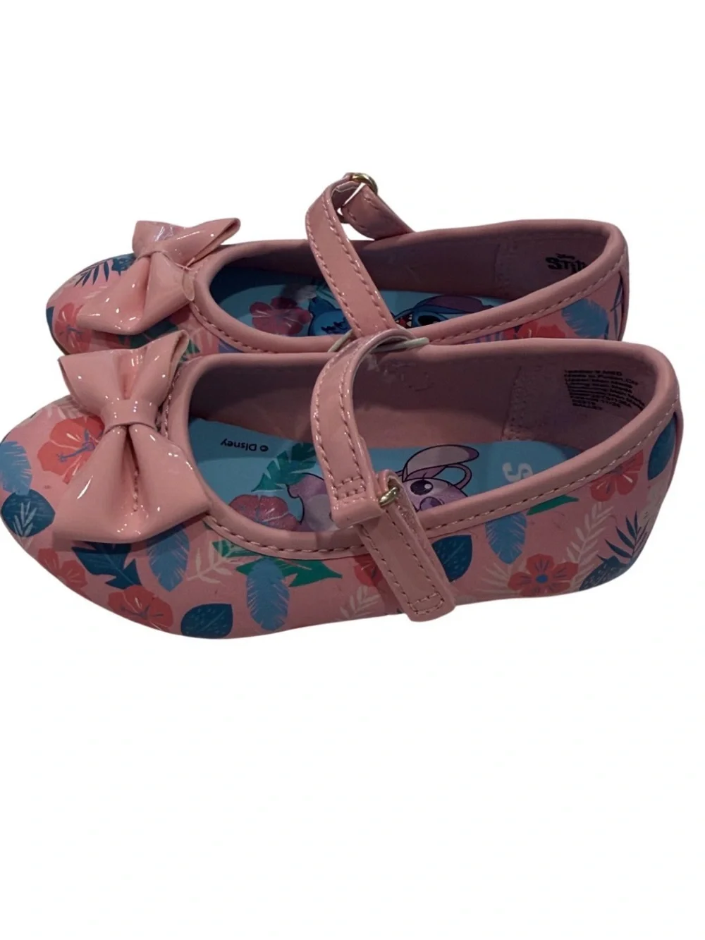 NWT Disney Pink Stitch Mary Jane Flats with Bow size 6T (toddler)
